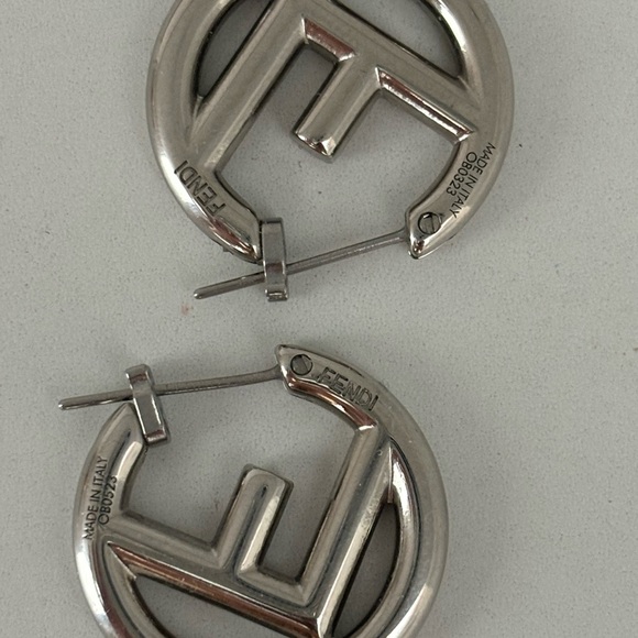 Fendi Silver Hoop Earrings